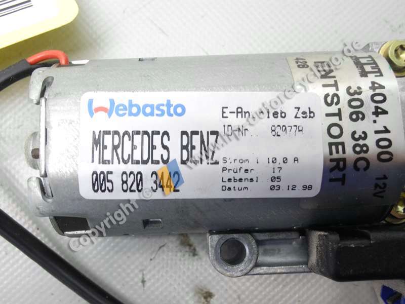 Mercedes W638 V230 original Motor Glasschiebedach 0058203442 BJ2000